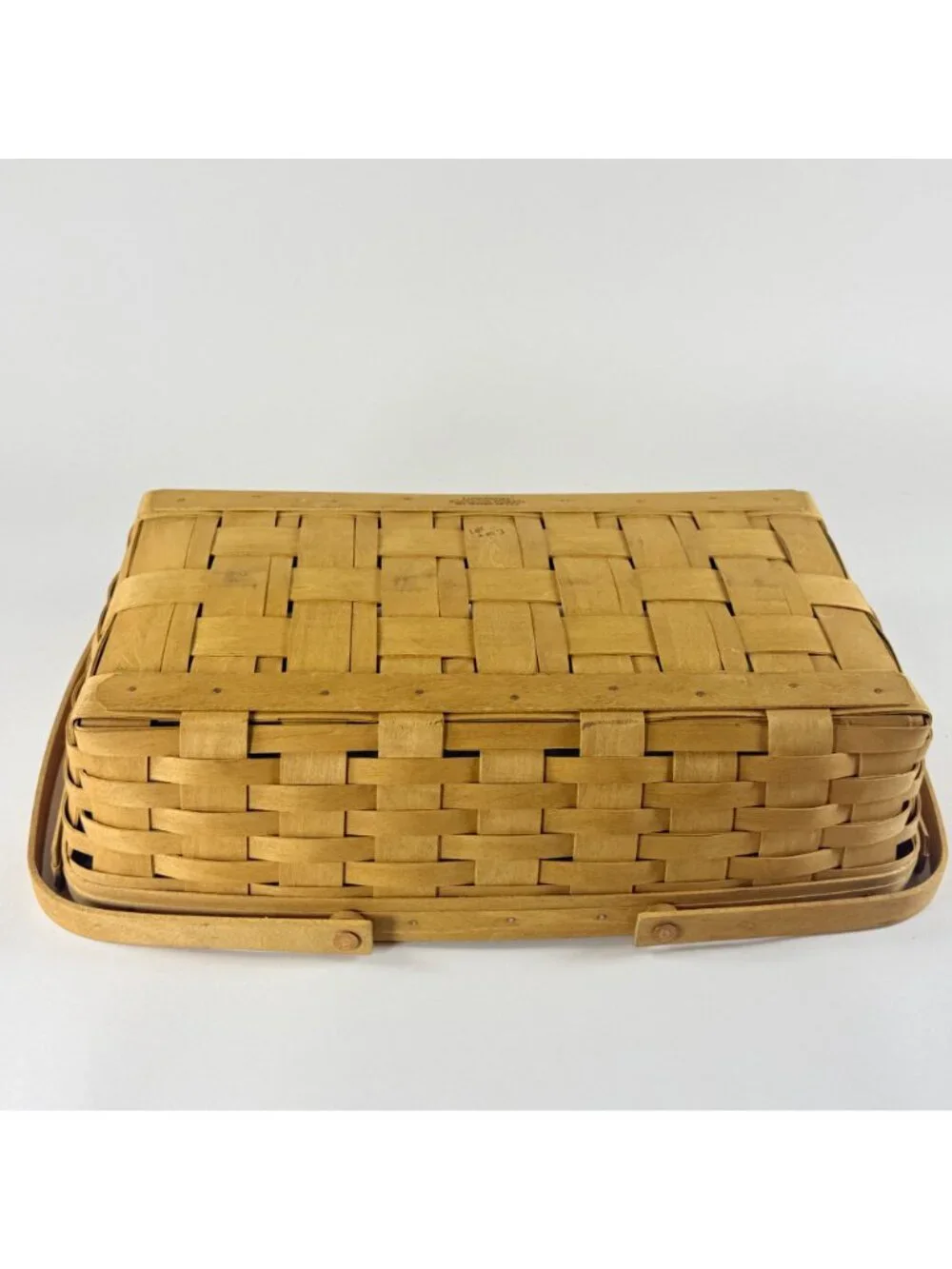 Vintage 2003 Longaberger 18” Gathering Basket w/Swing Handles